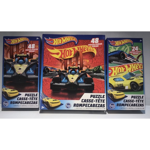 New & Sealed Hot Wheels 48, 24, 24 Piece Jigsaw Puzzles Three Box Set - Picture 1 of 8